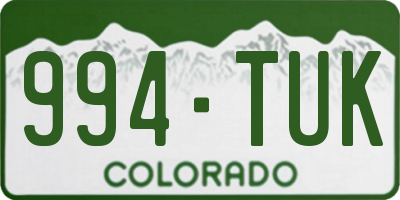CO license plate 994TUK