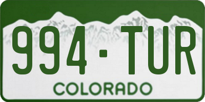 CO license plate 994TUR