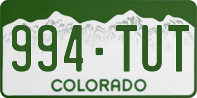 CO license plate 994TUT