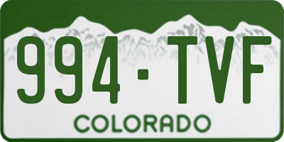 CO license plate 994TVF
