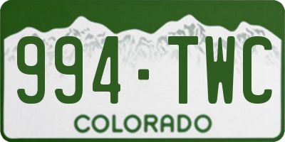 CO license plate 994TWC