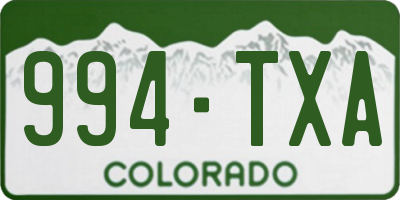 CO license plate 994TXA