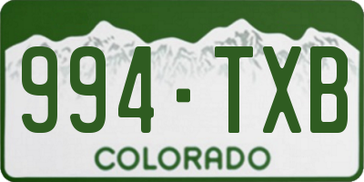CO license plate 994TXB