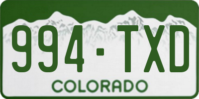 CO license plate 994TXD