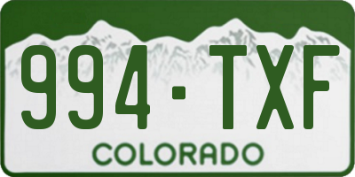 CO license plate 994TXF