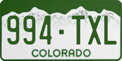 CO license plate 994TXL