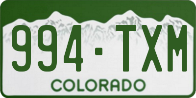 CO license plate 994TXM