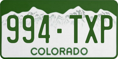 CO license plate 994TXP