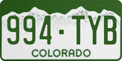 CO license plate 994TYB