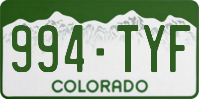 CO license plate 994TYF