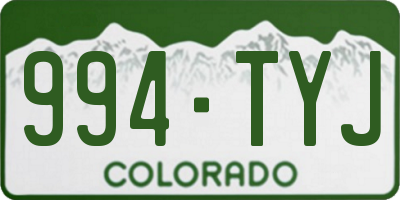 CO license plate 994TYJ