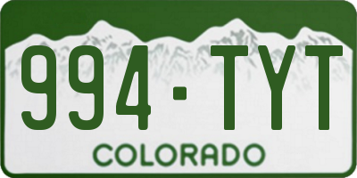 CO license plate 994TYT