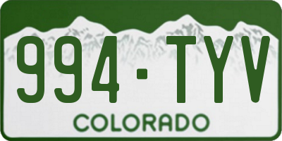CO license plate 994TYV