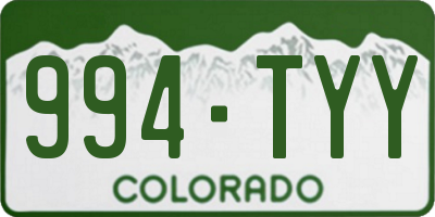 CO license plate 994TYY