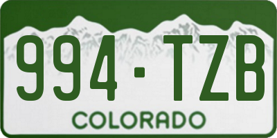 CO license plate 994TZB