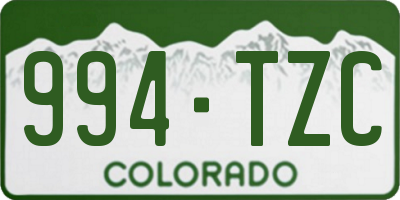 CO license plate 994TZC