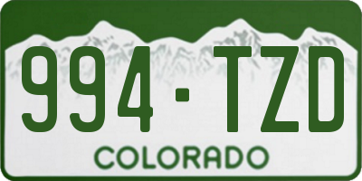 CO license plate 994TZD
