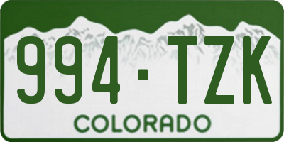 CO license plate 994TZK
