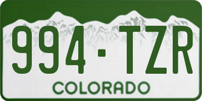 CO license plate 994TZR
