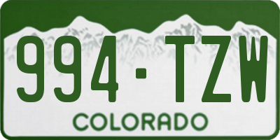 CO license plate 994TZW