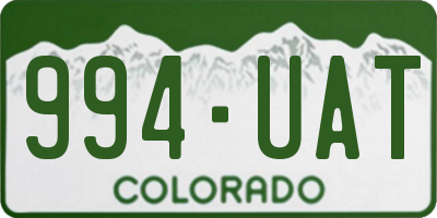 CO license plate 994UAT