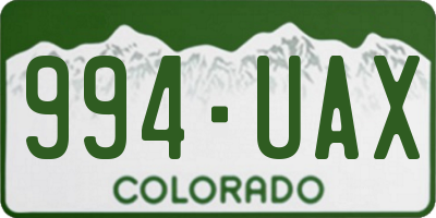 CO license plate 994UAX