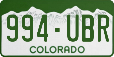 CO license plate 994UBR