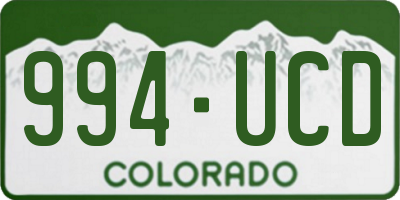 CO license plate 994UCD