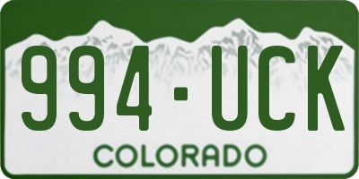 CO license plate 994UCK