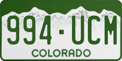 CO license plate 994UCM