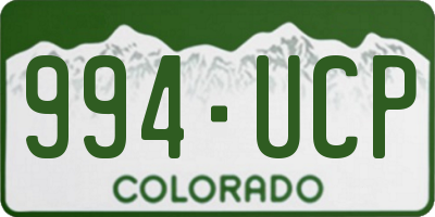 CO license plate 994UCP