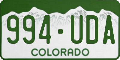 CO license plate 994UDA