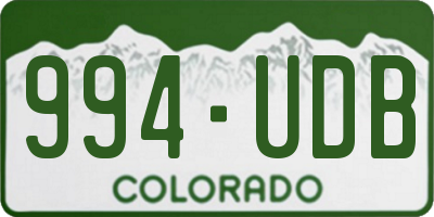 CO license plate 994UDB