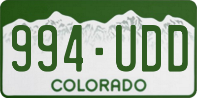 CO license plate 994UDD
