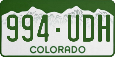 CO license plate 994UDH