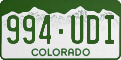 CO license plate 994UDI