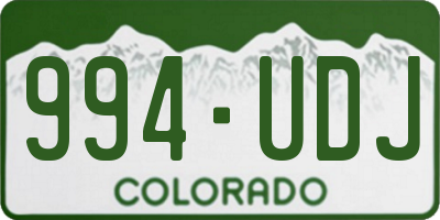 CO license plate 994UDJ