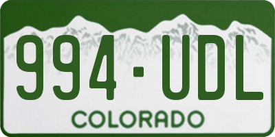 CO license plate 994UDL
