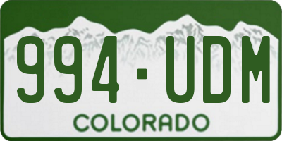 CO license plate 994UDM