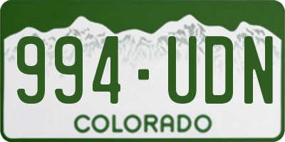 CO license plate 994UDN