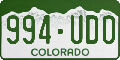CO license plate 994UDO