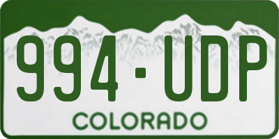 CO license plate 994UDP