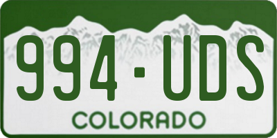 CO license plate 994UDS