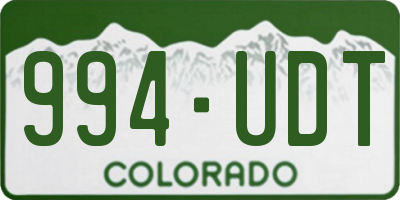 CO license plate 994UDT