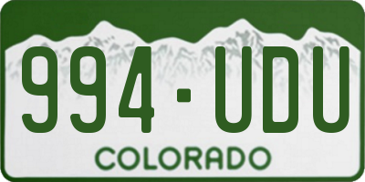 CO license plate 994UDU