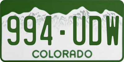 CO license plate 994UDW