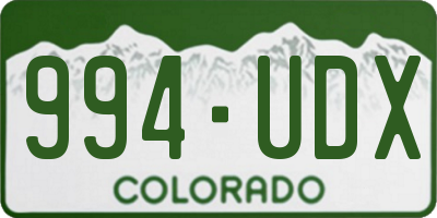 CO license plate 994UDX