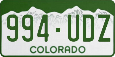 CO license plate 994UDZ