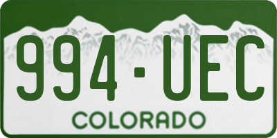 CO license plate 994UEC