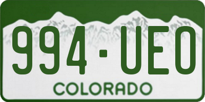 CO license plate 994UEO